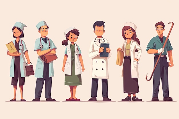 Labor Day concept With People Of Different Occupations worker flat Illustration background