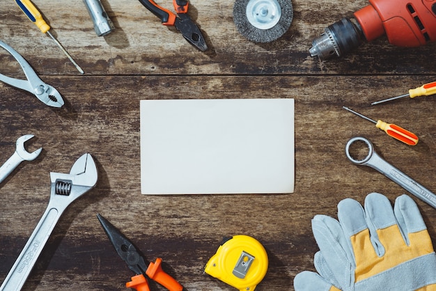 Photo labor day. construction tools with copy space