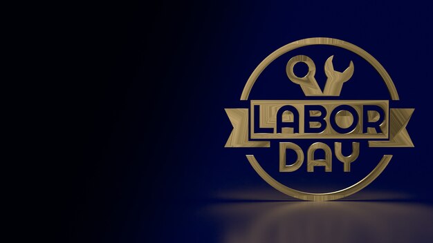 The Labor Day design gold surface  for  holiday concept 3d rendering