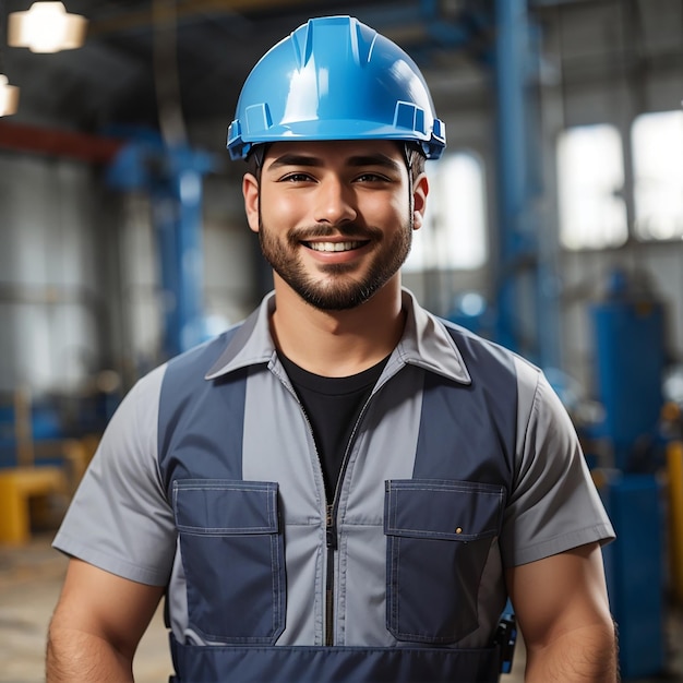 labor day man worker builder safety helmet safety uniform