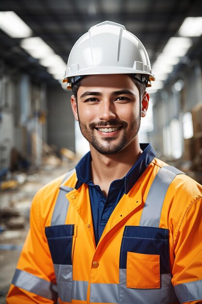 labor day man worker builder safety helmet safety uniform