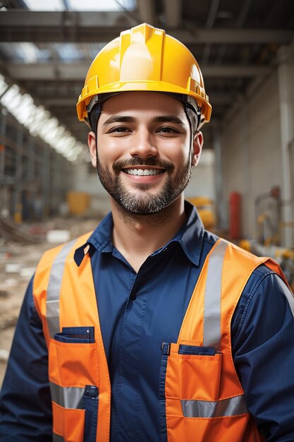 labor day man worker builder safety helmet safety uniform