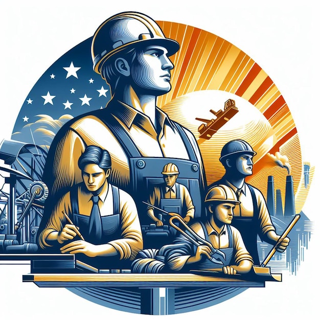 Labor Day Poster Flyer Banner Gratis foto's en achtergrond van de Dag van de Arbeid