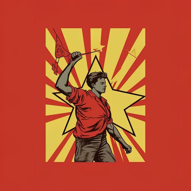 labor day poster labor worker labor union flag logo