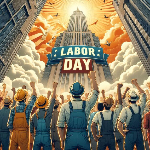 Photo labor day template and poster