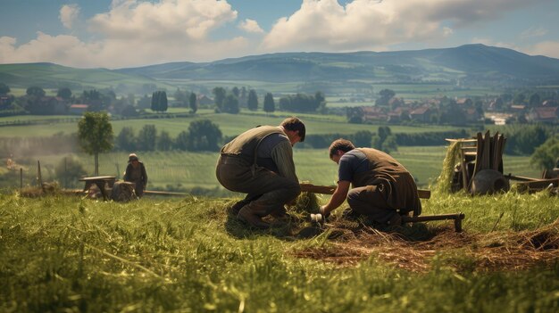 Photo labor farm hands