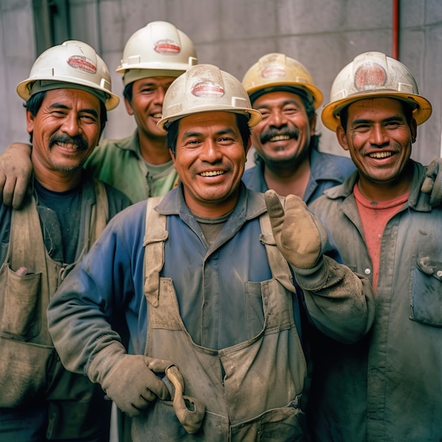 Labor workers close up scene