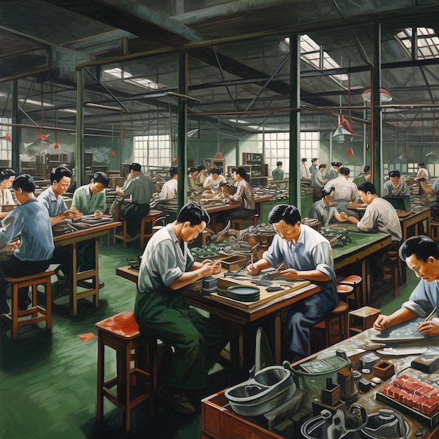 labor workers working in the factory