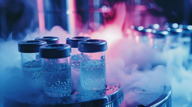 Laboratoriumbio-materiaal met chemische vloeistof Chemisch laboratoriumonderzoek en -ontwikkelingsconcept