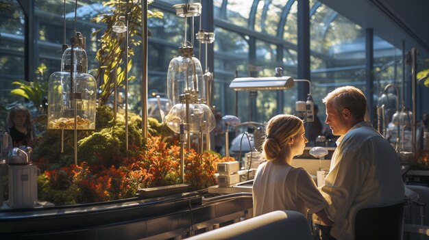 Foto laboratoriumkamer met wetenschappers in het ziekenhuis