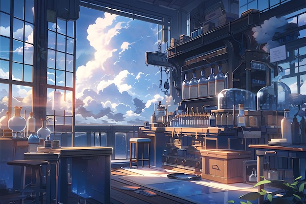 Laboratory of an alchemistscientist anime wallpaper