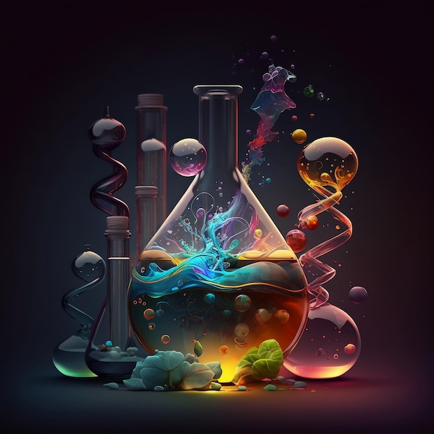 Laboratory Chemistry Artwork featuring Labradorite Chemical generative Ai