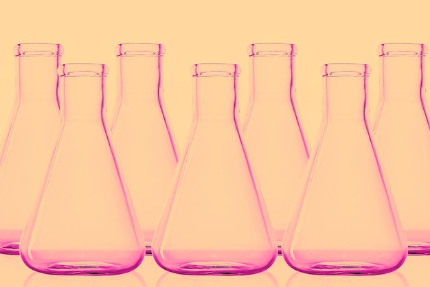 Laboratory flasks transparent glass chemistry medicine laboratory