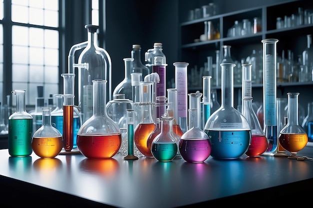 研究室のガラスの器具