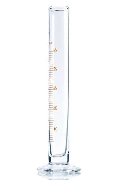 Laboratory glassware for liquids on white background