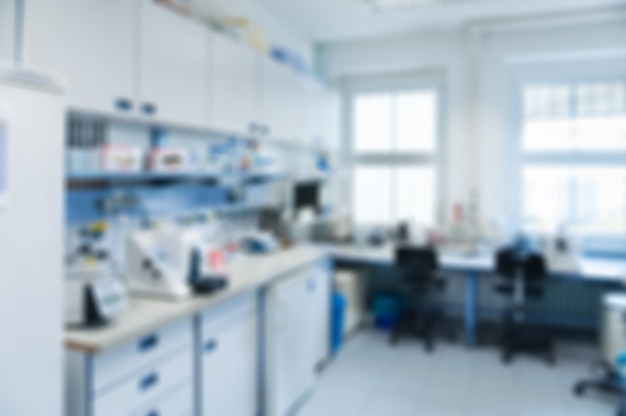 Laboratory interior out of focus