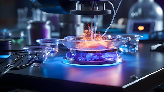 Laboratory magnetic stirrer in action