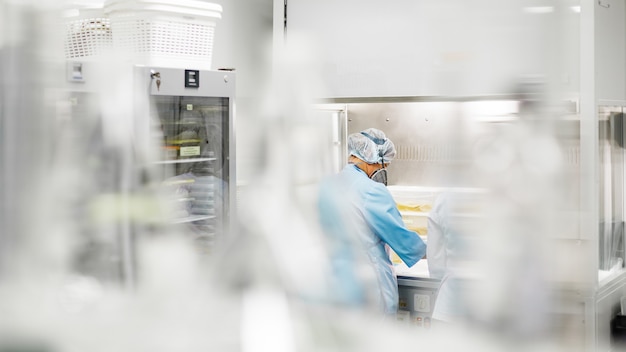 Laboratory for the production of biomaterials. People do research.