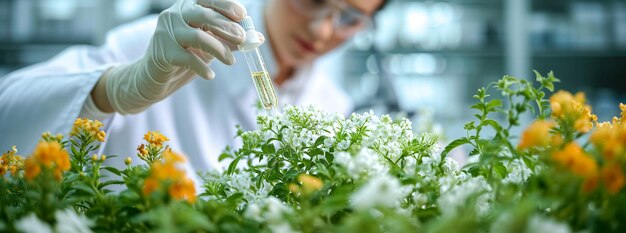 Foto ricerche di laboratorio sulle proprietà benefiche delle piante