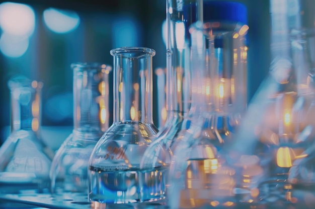 Laboratory Research Scientific Glassware For Chemical Background