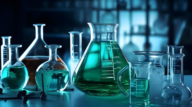 laboratory research scientific glassware for chemical