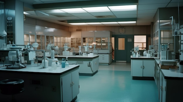 Лаборатория Комната или здание, оборудованное для ученого, созданное ИИ.