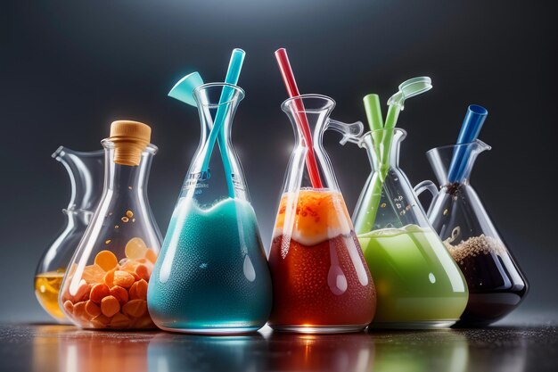 Photo laboratory scientific research equipment utensils chemical laboratory beaker flask utensils