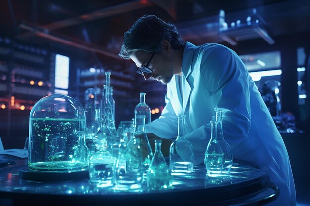 A laboratory technician conducting experiments Generative ai