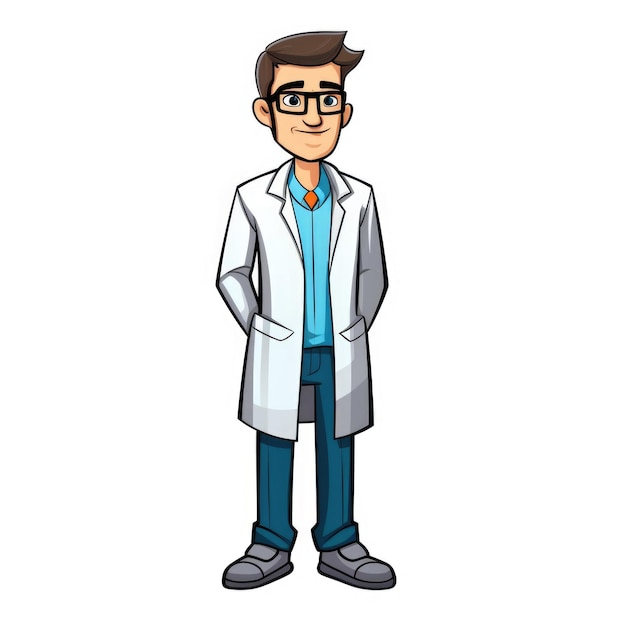 Laboratory Technician isolated cartoon character