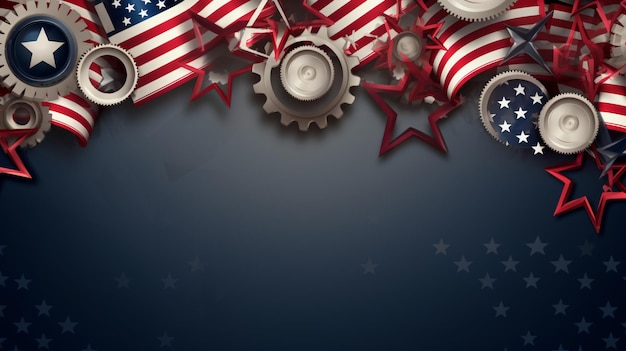 Labour day banner patriotic background
