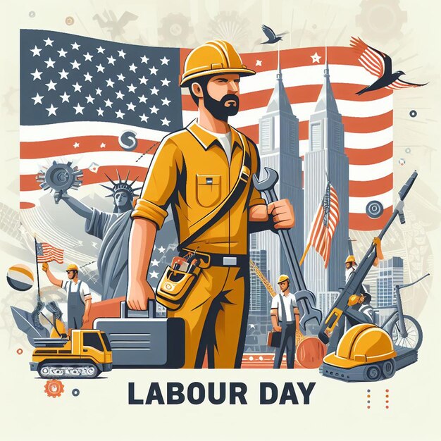 Photo labour day poster flyer banner free photos and labour day background