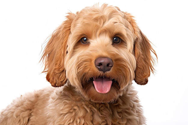 Labradoodle Hond Op Witte Achtergrond Generatieve AI