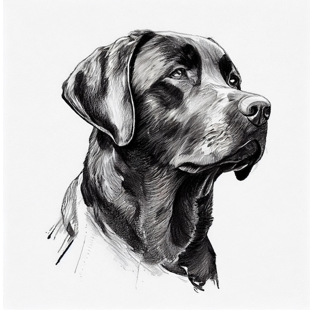 Labrador inkt schets.