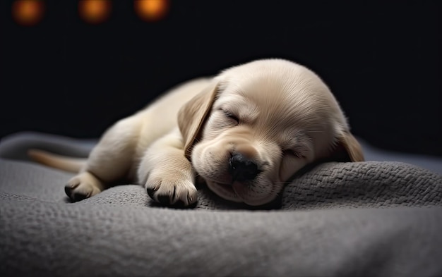 Photo labrador puppy sleeping