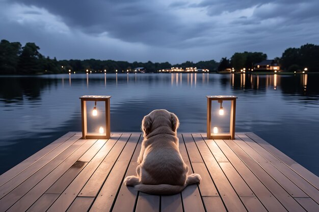 Labrador Retriever bij het meer