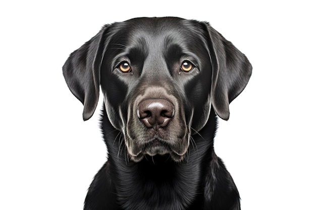 A Labrador Retriever Dog isolated on white plain background