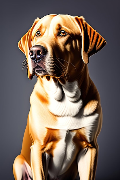 透明な背景に分離されたラブラドル ・ レトリーバー犬かわいい犬の PNG 肖像画