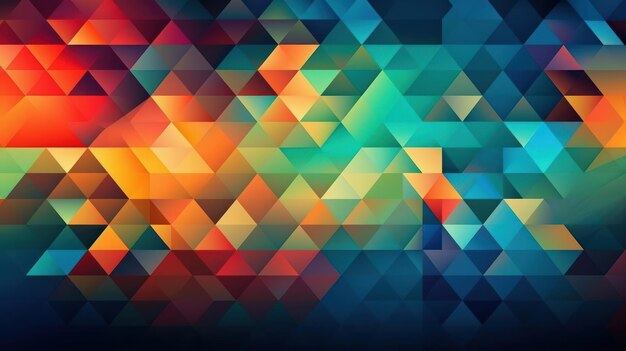 Labstract mosaic background of gradient triangles generative ai