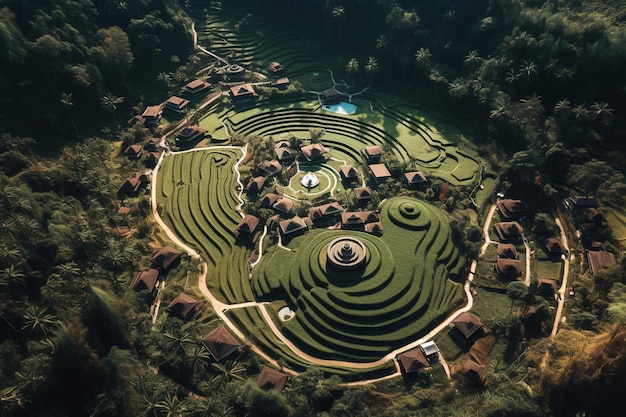 A labyrinth of labyrinths in the middle of the forest