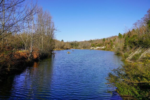 写真 ロルモンフランスのlacparc delermitage風景湖の海岸の景色