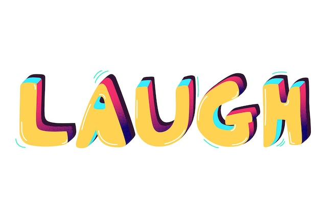 Lachen funky png woord typografie