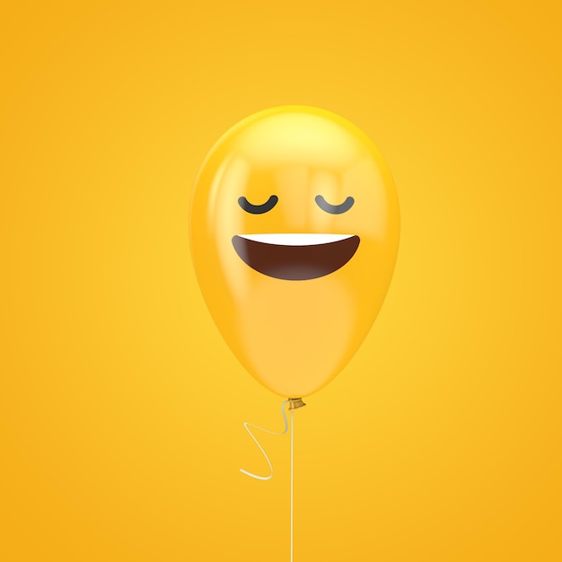 Lachend met gesloten ogen emoji zwevende ballon