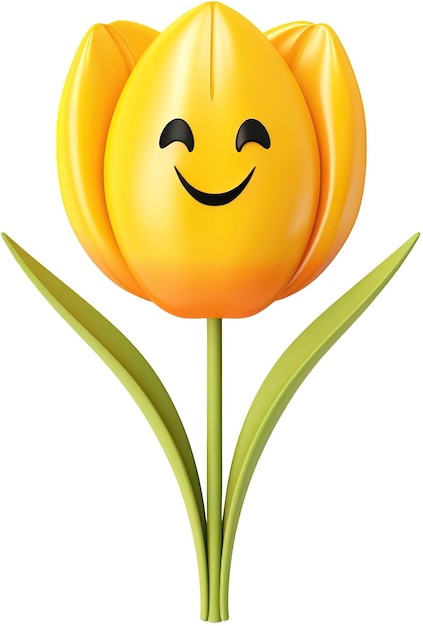Lachende gele tulp illustratie