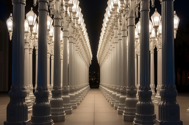 Фотомонтаж установки городского освещения Lacma