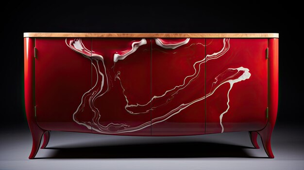 Lacquered Wooden Cabinet