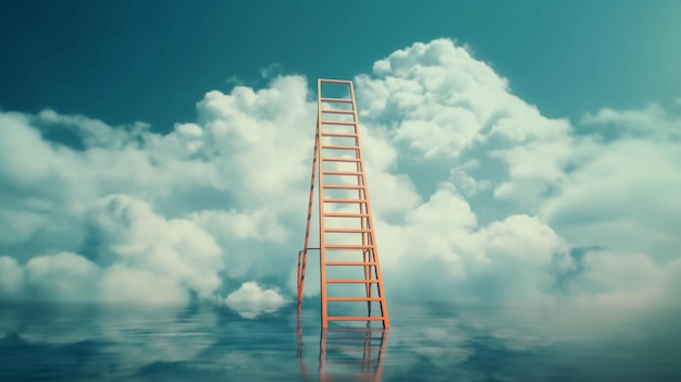 Ladder naar de hemel met wolkengeneratieve ai