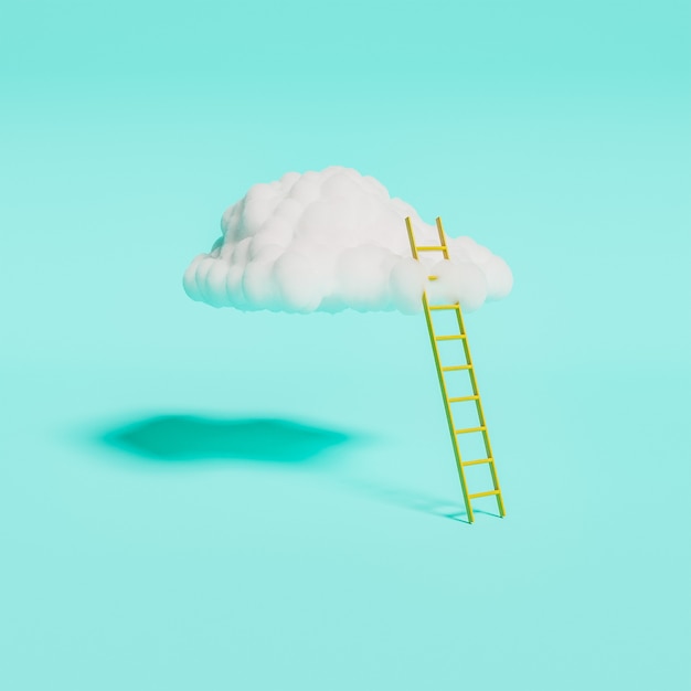 Ladder naar de witte wolk