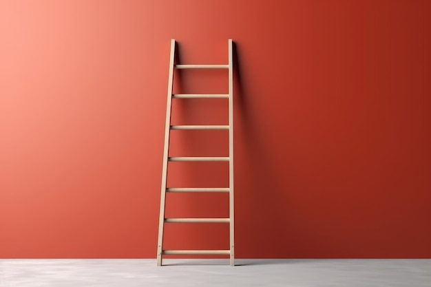 Foto ladder op muur achtergrond genereren ai