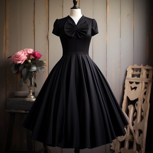 Photo ladies black dress