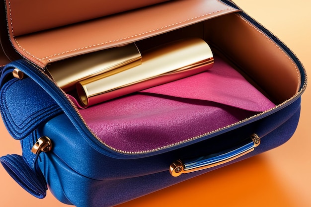 Ladies luggage shoulder bag handbag luxury bag rendering advertising rendering background